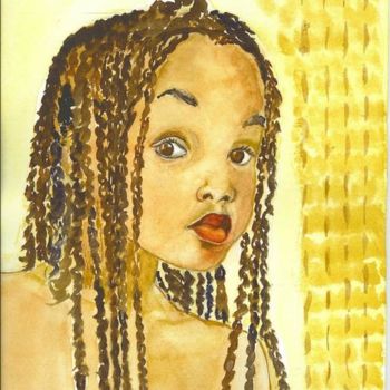 Peinture intitulée "Petite sénégalaise" par Sim13, Œuvre d'art originale