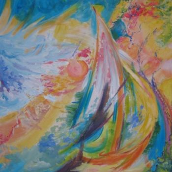 Peinture intitulée "voyage" par Nanou, Œuvre d'art originale, Huile