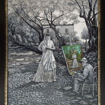Peinture intitulée "Renoir dans son jar…" par Térégia, Œuvre d'art originale
