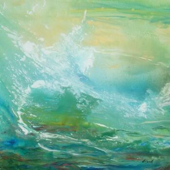 Peinture intitulée "La déferlante" par Elisa Cook Benbassat Bassat, Œuvre d'art originale, Huile