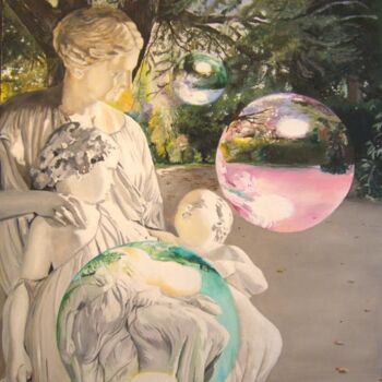 Peinture intitulée "NULLE PART" par Manu Surreabulliste, Œuvre d'art originale