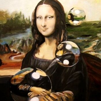 Peinture intitulée "EXCUSE MOI DE VINCI…" par Manu Surreabulliste, Œuvre d'art originale