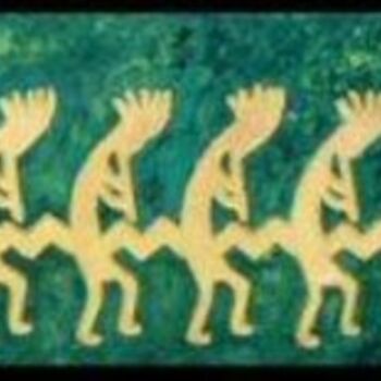 Sculpture titled "Kokopelli Line Dance" by Glen Hinz, Original Artwork