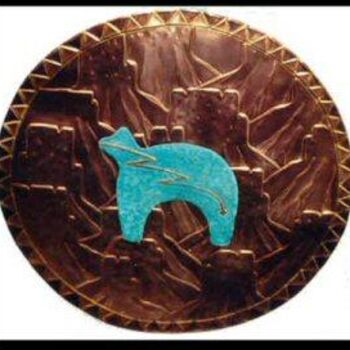 Sculpture titled "Petrogliff Shield" by Glen Hinz, Original Artwork