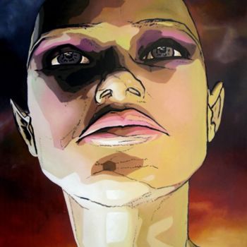 Painting titled "Blow-up" by Cebarre, Original Artwork, Oil