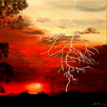 Peinture intitulée "foudroyant" par Dominique Thivollier, Œuvre d'art originale