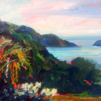 Painting titled "Costa Rica View" by Candy Barr, Original Artwork, Oil