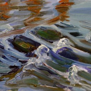 Painting titled "Moving Water" by Candy Barr, Original Artwork, Oil