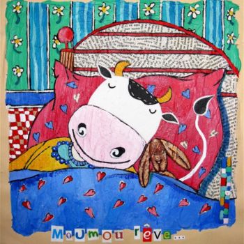 Peinture intitulée "MOUMOU REVE..." par Catherine Suchocka, Œuvre d'art originale