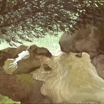 Painting titled "Waterfall San Pedro…" by Carl Aldana, Original Artwork