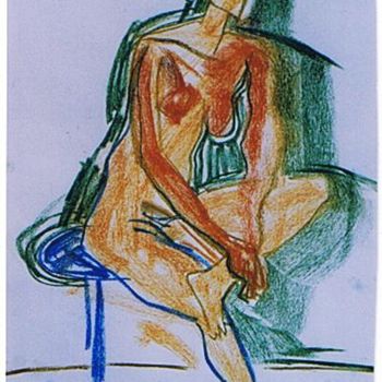 Σχέδιο με τίτλο "The blue chair" από Prema (Risto), Αυθεντικά έργα τέχνης