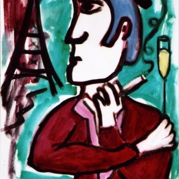 Painting titled "Our Man in Paris" by Bradley Owen, Original Artwork