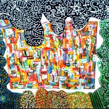 Schilderij getiteld "Castelo medieval" door Silva Patty, Origineel Kunstwerk