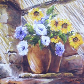 Peinture intitulée "Anémones" par Géraldine Streichert, Œuvre d'art originale, Huile
