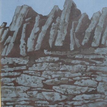 Ζωγραφική με τίτλο "MUR A GORDES III" από Michel Moskovtchenko, Αυθεντικά έργα τέχνης