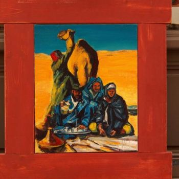 Painting titled "Ceremonie de thé" by Nathalia Chipilova, Original Artwork, Oil