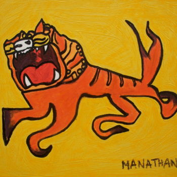 Peinture intitulée "Tigre" par Nathalia Chipilova, Œuvre d'art originale, Acrylique