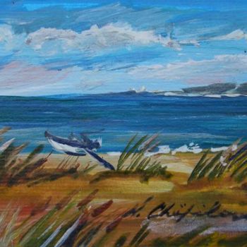 Peinture intitulée "Barque de pêche, pl…" par Nathalia Chipilova, Œuvre d'art originale, Acrylique