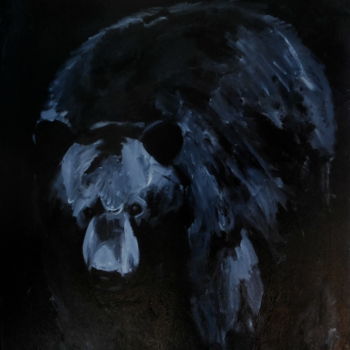 Peinture intitulée "Ours brun" par Nathalia Chipilova, Œuvre d'art originale, Huile