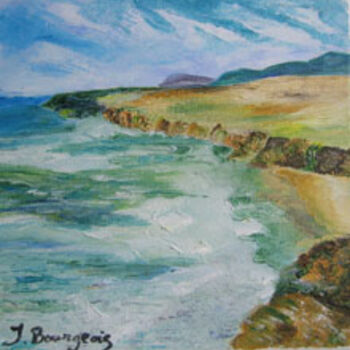 Painting titled "Plage de Mieleft" by Josette Bourgeois, Original Artwork