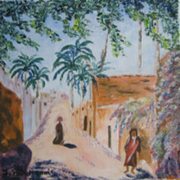 Ζωγραφική με τίτλο "Village Marocain" από Josette Bourgeois, Αυθεντικά έργα τέχνης