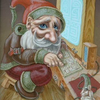 Painting titled "Hi - Tech" by Victor Molev, Original Artwork