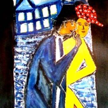 Schilderij getiteld "Paris" door Georg Kiehn, Origineel Kunstwerk