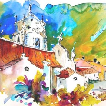 绘画 标题为“Church in Vila do B…” 由Miki De Goodaboom, 原创艺术品, 油