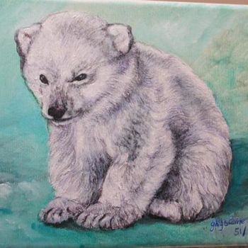 Peinture intitulée "le bébé ours de cam…" par Ghyslaine De Sevlian, Œuvre d'art originale