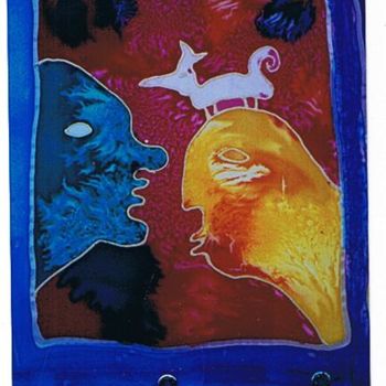 Painting titled "Sad man and dog wit…" by Prema (Risto), Original Artwork
