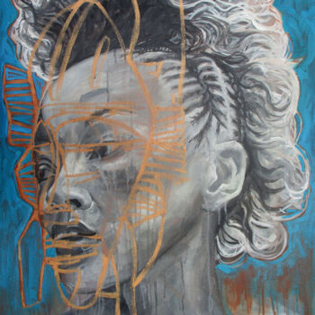 Schilderij getiteld "Corn row" door Gary Frier, Origineel Kunstwerk, Olie Gemonteerd op Frame voor houten brancard