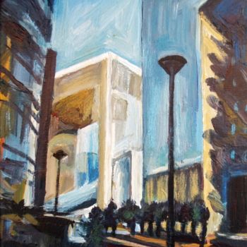 Painting titled "Paris, la Défense" by Nathalia Chipilova, Original Artwork, Acrylic