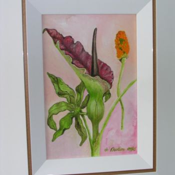Painting titled "fleur de dracaena" by Ghyslaine De Sevlian, Original Artwork, Oil
