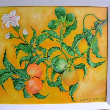 Peinture intitulée "Les oranges style r…" par Ghyslaine De Sevlian, Œuvre d'art originale, Huile