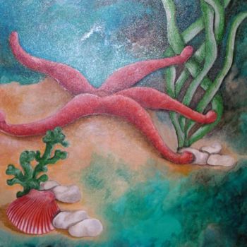 Peinture intitulée "Stella di mare" par Ghyslaine De Sevlian, Œuvre d'art originale, Huile