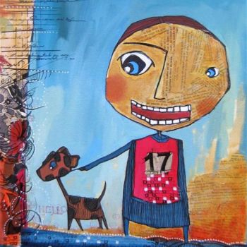 Peinture intitulée ""HELLO ! "" par Catherine Suchocka, Œuvre d'art originale, Autre
