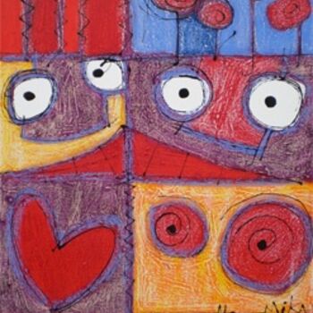 Peinture intitulée "Cent un titres" par Mika, Œuvre d'art originale
