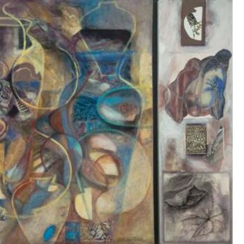Painting titled "Visible Traces" by Kerryn Madsen-Pietsch, Original Artwork, Acrylic Mounted on Wood Stretcher frame