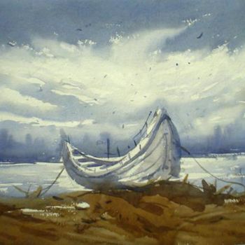 Painting titled "boat04" by Kishore Singh, Original Artwork