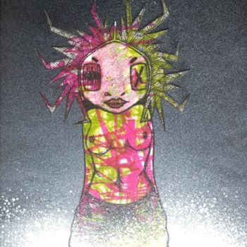 Pintura intitulada "* MISS Electrik *" por Kaliart, Obras de arte originais