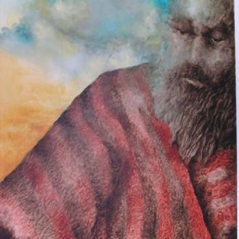 Peinture intitulée "LE PROPHETE" par Ghyslaine De Sevlian, Œuvre d'art originale, Huile