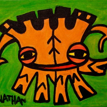 Painting titled "Mini Monstre" by Nathalia Chipilova, Original Artwork, Acrylic