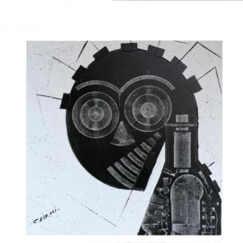「guerrier au rictus」というタイトルの絵画 Yves Cairoliによって, オリジナルのアートワーク