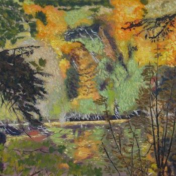 Pintura intitulada "Simeon River" por Herscovitch Larry, Obras de arte originais, Óleo