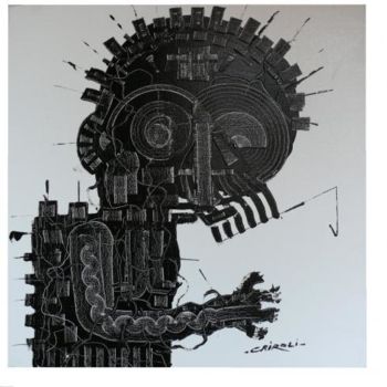 Painting titled "vieux démon" by Yves Cairoli, Original Artwork