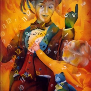 Peinture intitulée "le gardien du temps…" par Jeannette Guichard-Bunel, Œuvre d'art originale, Huile Monté sur Châssis en bo…