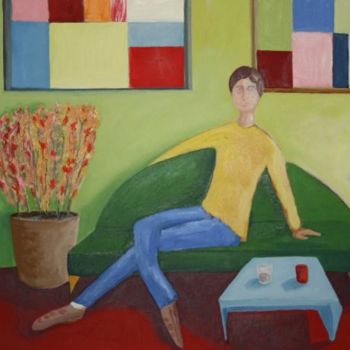 Pintura titulada "Mondrian penjat" por Lluís Pèries Escòlies, Obra de arte original