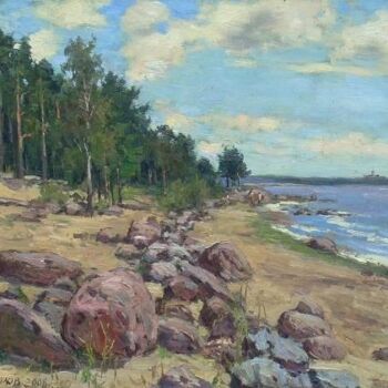 Painting titled "На Финском заливе" by Vladimir Kopylov, Original Artwork