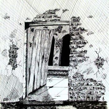 Drawing titled "Kusadasi - old gate" by Davo, Original Artwork