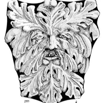 Drawing titled "The green man" by Davo, Original Artwork